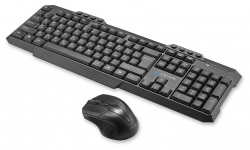 Клавиатура + мышь Oklick 205MK черный беспроводная