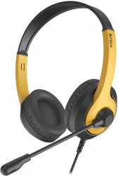 Наушники с микрофоном A4Tech Fstyler FH100U желтый/черный