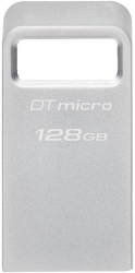 Флеш Диск Kingston 128Gb DataTraveler Micro DTMC3G2/128GB USB3.0 серебристый