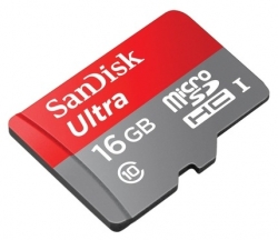 Флеш карта microSDHC 16Gb Class10 Sandisk SDSDQUAN-016G-G4A + adapter