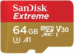 Флеш карта microSDXC 64Gb Class10 Sandisk SDSQXAF-064G-GN6MA Extreme + adapter