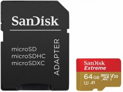 Флеш карта microSDXC 64Gb Class10 Sandisk SDSQXAF-064G-GN6MA Extreme + adapter