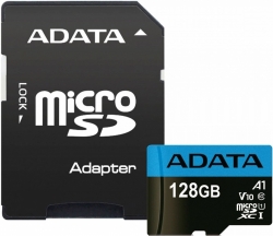 Флеш карта microSDXC 128Gb Class10 A-Data AUSDX128GUICL10A1-RA1 Premier Pro + adapter