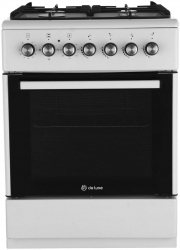 Плита Комбинированная De Luxe 606040.01гэ-001(кр) ЧР белый (стеклянная крышка) реш.чугун