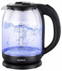Чайник электрический Supra KES-1851G 1.8л. 1500Вт черный/прозрачный (корпус: стекло)