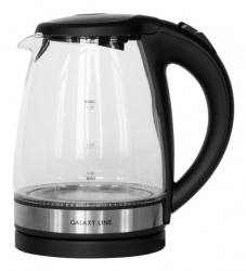 Чайник электрический Galaxy Line GL 0560 1.7л. 2200Вт черный/серебристый (корпус: стекло)