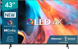 Телевизор QLED Hisense 43 43E7HQ Frameless черный 4K Ultra HD 60Hz DVB-T DVB-T2 DVB-C DVB-S DVB-S2 WiFi Smart TV (RUS)