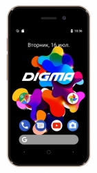 Смартфон Digma Q401 3G HIT 8Gb 1Gb FM золотистый моноблок 3G 2Sim 4 480x800 Android 7.0 2Mpix 802.11 b/g/n GSM900/1800 GSM1900 TouchSc FM microSD max