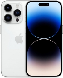 Смартфон Apple A2892 iPhone 14 Pro 128Gb 6Gb серебристый моноблок 3G 4G 2Sim 6.1 1179x2556 iOS 16 48Mpix 802.11 a/b/g/n/ac/ax NFC GPS GSM900/1800 GSM