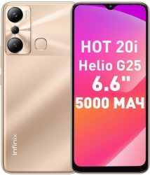 Смартфон Infinix X665E Hot 20i 64Gb 4Gb золотой моноблок 3G 4G 2Sim 6.6 720x1612 Android 12 13Mpix 802.11 a/b/g/n/ac GPS GSM900/1800 GSM1900 TouchSc 