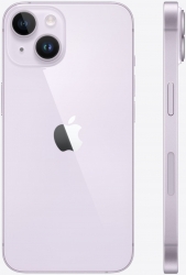 Смартфон Apple A2884 iPhone 14 256Gb 6Gb фиолетовый моноблок 3G 4G 2Sim 6.1 1170x2532 iOS 16 12Mpix 802.11 a/b/g/n/ac/ax NFC GPS TouchSc Protect