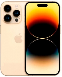 Смартфон Apple A2890 iPhone 14 Pro 256Gb 6Gb золотой моноблок 3G 4G 1Sim 6.1 1179x2556 iOS 16 48Mpix 802.11 a/b/g/n/ac/ax NFC GPS GSM900/1800 GSM1900