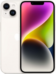 Смартфон Apple A2881 iPhone 14 128Gb 6Gb сияющая звезда моноблок 3G 4G 1Sim 6.1 1170x2532 iOS 16 12Mpix 802.11 a/b/g/n/ac/ax NFC GPS GSM900/1800 GSM1