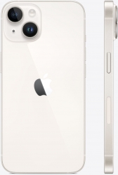 Смартфон Apple A2881 iPhone 14 128Gb 6Gb сияющая звезда моноблок 3G 4G 1Sim 6.1 1170x2532 iOS 16 12Mpix 802.11 a/b/g/n/ac/ax NFC GPS GSM900/1800 GSM1