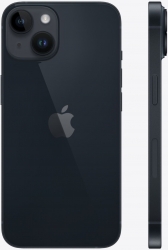 Смартфон Apple A2882 iPhone 14 128Gb 6Gb темная ночь моноблок 3G 4G 1Sim 6.1 1170x2532 iOS 16 12Mpix 802.11 a/b/g/n/ac/ax NFC GPS GSM900/1800 GSM1900