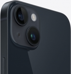 Смартфон Apple A2882 iPhone 14 128Gb 6Gb темная ночь моноблок 3G 4G 1Sim 6.1 1170x2532 iOS 16 12Mpix 802.11 a/b/g/n/ac/ax NFC GPS GSM900/1800 GSM1900