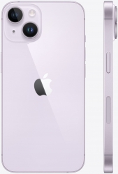 Смартфон Apple A2882 iPhone 14 128Gb 6Gb фиолетовый моноблок 3G 4G 1Sim 6.1 1170x2532 iOS 16 12Mpix 802.11 a/b/g/n/ac/ax NFC GPS GSM900/1800 GSM1900 
