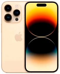 Смартфон Apple A2889 iPhone 14 Pro 128Gb 6Gb золотой моноблок 3G 4G 1Sim 6.1 1179x2556 iOS 16 48Mpix 802.11 a/b/g/n/ac/ax NFC GPS GSM900/1800 GSM1900