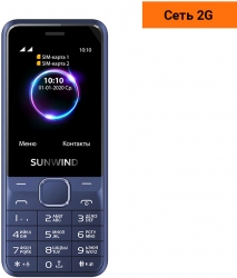 Мобильный телефон SunWind C2401 CITI 32Mb синий моноблок 2Sim 2.4 240x320 0.08Mpix GSM900/1800 FM microSD max16Gb