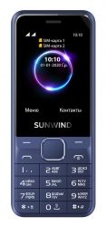 Мобильный телефон SunWind C2401 CITI 32Mb синий моноблок 2Sim 2.4 240x320 0.08Mpix GSM900/1800 FM microSD max16Gb