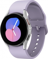 Смарт-часы Samsung Galaxy Watch 5 40мм 1.2 AMOLED корп.серебристый рем.сиреневый (SM-R900NZSACIS)