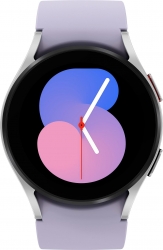 Смарт-часы Samsung Galaxy Watch 5 40мм 1.2 AMOLED корп.серебристый рем.сиреневый (SM-R900NZSACIS)