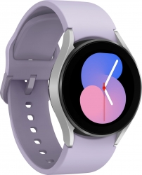 Смарт-часы Samsung Galaxy Watch 5 40мм 1.2 AMOLED корп.серебристый рем.сиреневый (SM-R900NZSACIS)