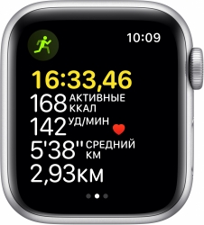 Смарт-часы Apple Watch SE A2351 40мм OLED корп.серебристый рем.синий омут разм.брасл.:130-200мм (MKNY3LL/A)