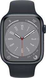 Смарт-часы Apple Watch Series 8 А2771 45мм OLED корп.темная ночь рем.темная ночь разм.брасл.:M/L (MNUL3LL/A)