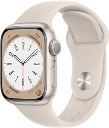 Смарт-часы Apple Watch Series 8 А2770 41мм OLED корп.сияющая звезда рем.сияющая звезда разм.брасл.:M/L (MNUF3LL/A)