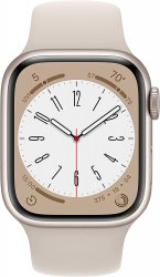 Смарт-часы Apple Watch Series 8 А2770 41мм OLED корп.сияющая звезда рем.сияющая звезда разм.брасл.:M/L (MNUF3LL/A)