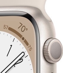 Смарт-часы Apple Watch Series 8 А2770 41мм OLED корп.сияющая звезда рем.сияющая звезда разм.брасл.:M/L (MNUF3LL/A)