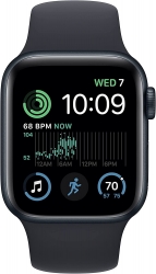 Смарт-часы Apple Watch SE 2022 A2722 40мм OLED корп.темная ночь рем.темная ночь разм.брасл.:M/L (MNT83LL/A)