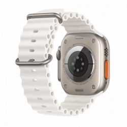 Смарт-часы Apple Watch Ultra A2622 49мм OLED корп.титан Ocean Band рем.белый разм.брасл.:O/S (MNH83LL/A)