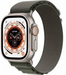 Смарт-часы Apple Watch Ultra A2622 49мм OLED корп.титан Alpine loop рем.зеленый разм.брасл.:M (MQEW3LL/A)