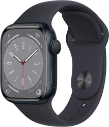Смарт-часы Apple Watch Series 8 А2770 41мм OLED корп.темная ночь рем.темная ночь разм.брасл.:S/M (MNP53ZP/A)