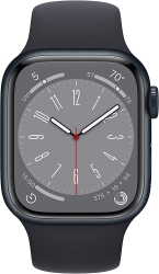 Смарт-часы Apple Watch Series 8 А2770 41мм OLED корп.темная ночь рем.темная ночь разм.брасл.:S/M (MNP53ZP/A)