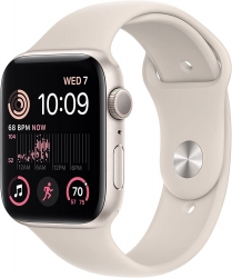 Смарт-часы Apple Watch SE 2022 A2723 44мм OLED корп.сияющая звезда рем.сияющая звезда разм.брасл.:M/L (MNTE3LL/A)