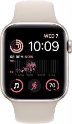 Смарт-часы Apple Watch SE 2022 A2723 44мм OLED корп.сияющая звезда рем.сияющая звезда разм.брасл.:M/L (MNTE3LL/A)