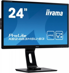 Монитор Iiyama 23.8 ProLite XB2483HSU-B3 черный A-MVA LED 4ms 16:9 HDMI M/M матовая HAS Piv 3000:1 250cd 178гр/178гр 1920x1080 VGA DP FHD USB 5.6кг