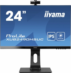 Монитор Iiyama 23.8 ProLite XUB2490HSUC-B1 черный IPS LED 4ms 16:9 HDMI M/M Cam матовая HAS Piv 1000:1 250cd 178гр/178гр 1920x1080 VGA DP FHD USB 5.1