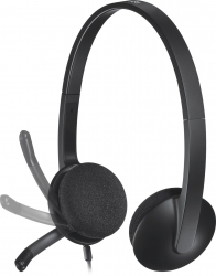 Наушники с микрофоном Logitech H340 черный 1.8м накладные USB оголовье (981-000475)