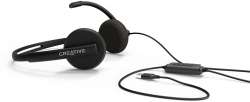 Наушники с микрофоном Creative HS-220 черный 2.4м накладные USB оголовье (51EF1070AA000)