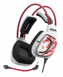 Наушники с микрофоном A4Tech Bloody G575 Naraka белый/красный мониторные USB оголовье (G575 NARAKA)
