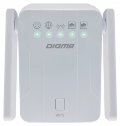 Повторитель беспроводного сигнала Digma D-WR300 10/100BASE-TX белый (упак.:1шт)
