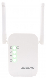 Повторитель беспроводного сигнала Digma D-WR310 10/100BASE-TX белый (упак.:1шт)
