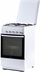 Плита Газовая Flama N FG 24236 W белый (металлическая крышка) реш.сталь