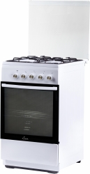 Плита Комбинированная Flama L FK 1412 W белый (стеклянная крышка) реш.сталь