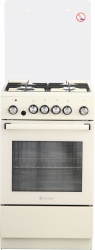 Плита Комбинированная De Luxe 5040.41гэ (кр) ЧР-013 бежевый (стеклянная крышка) реш.чугун