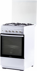 Плита Газовая Flama N FG 24237 W белый (стеклянная крышка) реш.сталь